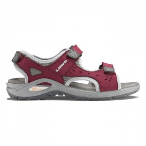 Burgundy / Light Grey Women's Lowa Urbano WS Sandals | CK24-508