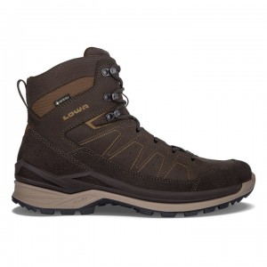 Dark Brown / Khaki Men's Lowa Toro Evo GTX Mid Hiking Boots | UD2341-340