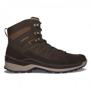 Dark Brown / Khaki Men's Lowa Toro Evo LL Mid Hiking Boots | FX1289-542