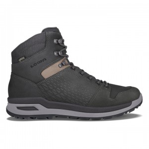 Dark Grey Men's Lowa Locarno GTX Mid Hiking Boots | SH1921-116