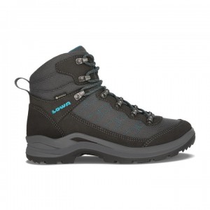 Dark Grey Women's Lowa Taurus Pro GTX Mid WS Hiking Boots | JM808-914