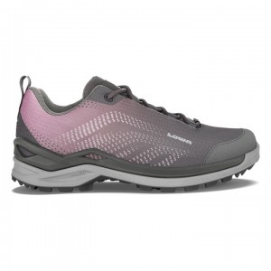 Dark Grey / Brown Rose Women's Lowa Zirrox GTX Lo WS Sports Shoes | EL635-594