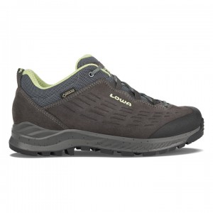 Dark Grey / Mint Women's Lowa Explorer GTX Lo WS Walking Shoes | IV1195-020