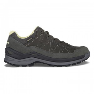 Dark Grey / Mint Women's Lowa Toro Evo GTX Lo WS Hiking Shoes | IX848-484