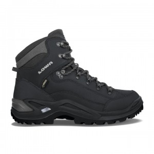 Deep Black Men's Lowa Renegade GTX Mid Hiking Boots | MU3084-795