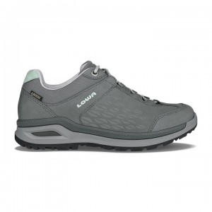 Deep Grey / Green Women's Lowa Locarno GTX Lo WS Hiking Shoes | FJ1786-825