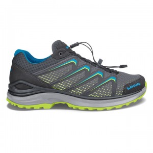 Deep Grey / Light Green Men's Lowa Maddox GTX Lo Sports Shoes | XR1057-986