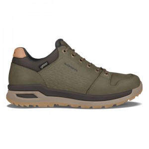 Green Men's Lowa Locarno GTX Lo Hiking Shoes | CO1719-137