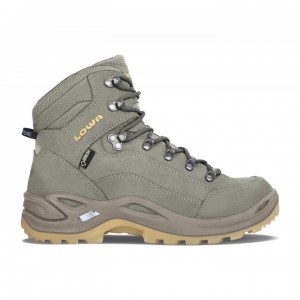 Green / Yellow Women's Lowa Renegade GTX Mid WS Hiking Boots | AM2913-275