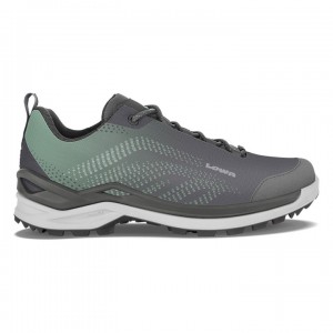 Grey / Green Women's Lowa Zirrox GTX Lo WS Sports Shoes | AJ643-293