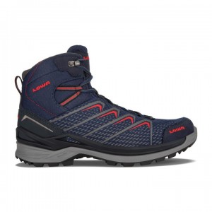 Navy / Red Men's Lowa Ferrox Pro GTX Mid Sports Shoes | LO2148-401