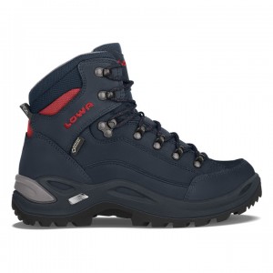 Navy / Red Women's Lowa Renegade GTX Mid WS Hiking Boots | KB2949-749