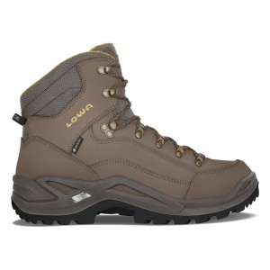 Olive / Mustard Men's Lowa Renegade GTX Mid Hiking Boots | RX2573-835