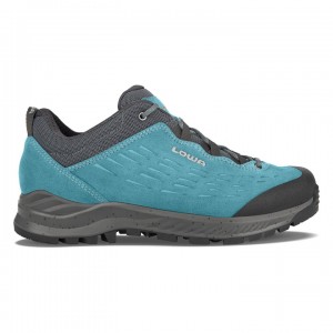 Turquoise / Grey Women's Lowa Explorer Lo WS Walking Shoes | ZY768-154