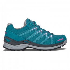 Turquoise / Pink Women's Lowa Innox Pro GTX Lo WS Sports Shoes | VY991-334