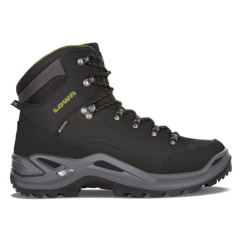 Black / Olive Men\'s Lowa Renegade GTX Mid Hiking Boots | TN2451-527