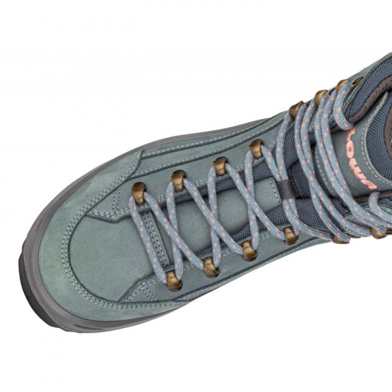 Blue / Grey Women's Lowa Renegade GTX Mid WS Hiking Boots | YN2799-585