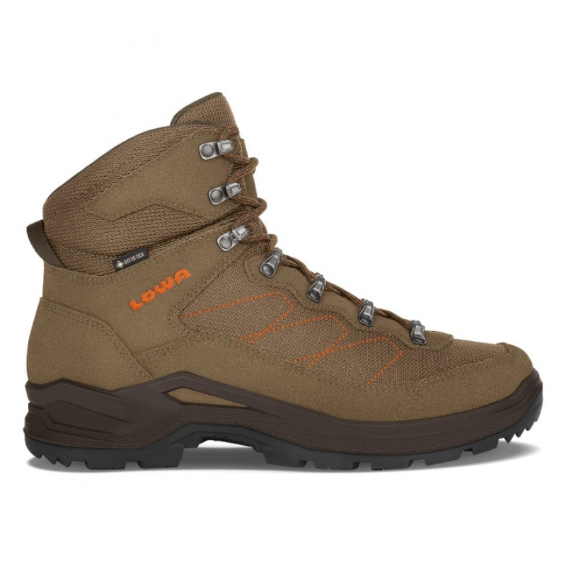 Brown Men\'s Lowa Taurus Pro GTX Mid Hiking Boots | TC650-366