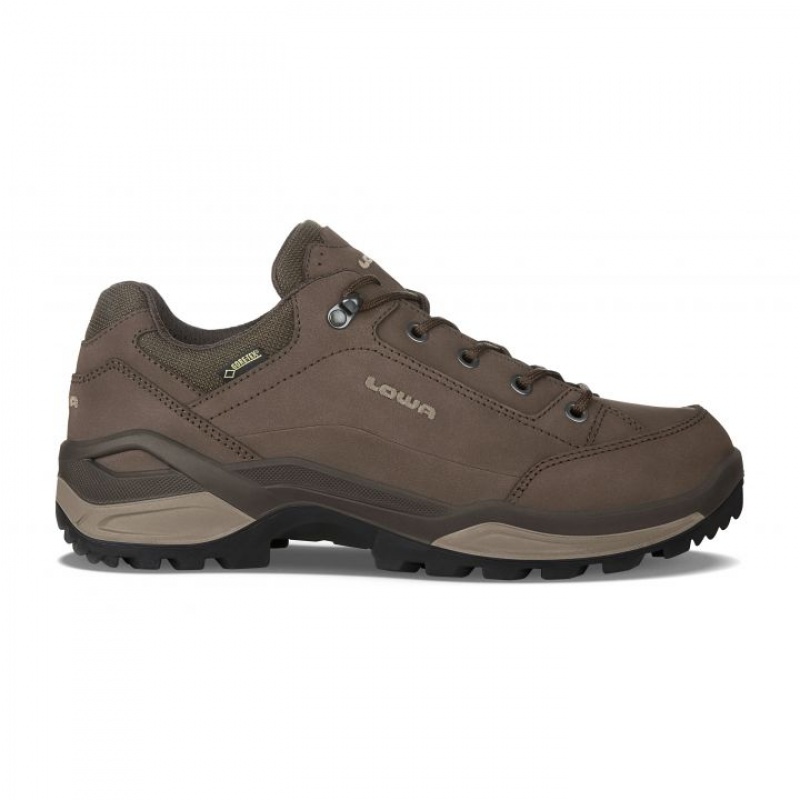 Coffee / Beige Men's Lowa Renegade GTX Lo W (Wide) Hiking Shoes | ST2137-390