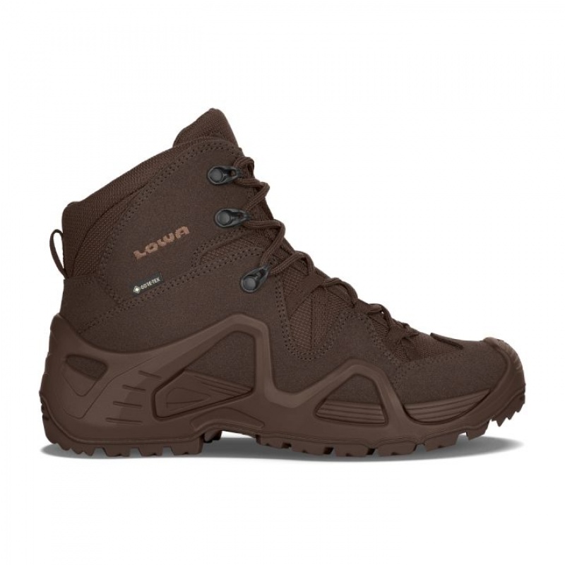 Dark Brown Women\'s Lowa Zephyr GTX Mid WS Hiking Boots | QB1943-869