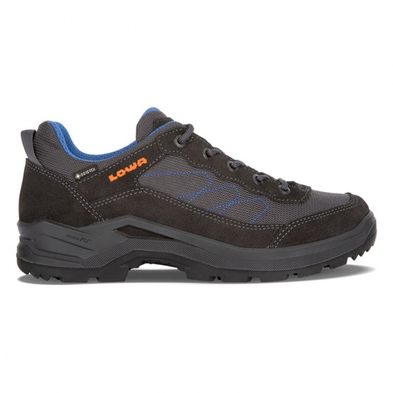 Dark Grey Men\'s Lowa Taurus Pro GTX Lo Hiking Shoes | AW341-990