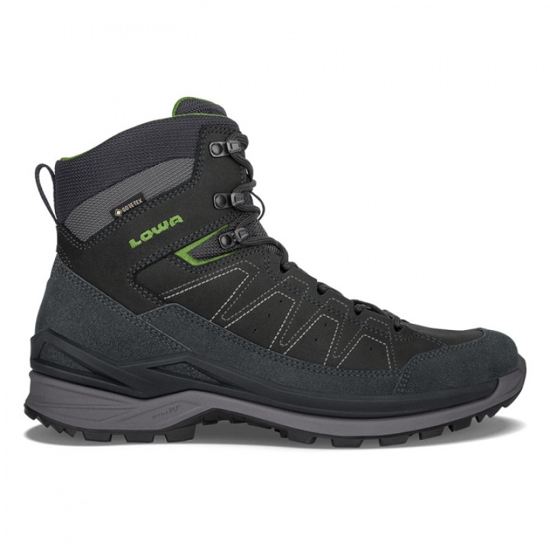 Dark Grey / Green Men\'s Lowa Toro Evo GTX Mid Hiking Boots | MA1302-532