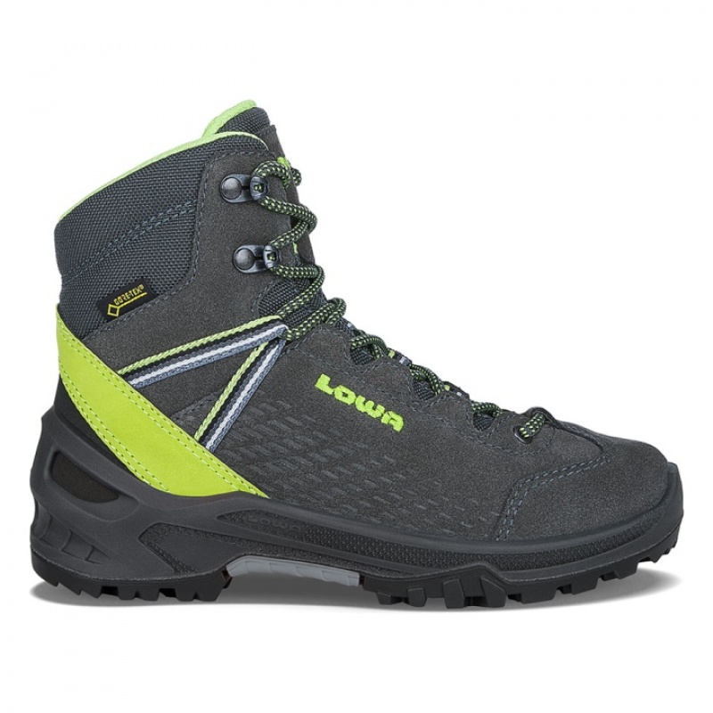 Dark Grey / Light Green Kids\' Lowa Ledro GTX Mid Boots | CD150-085