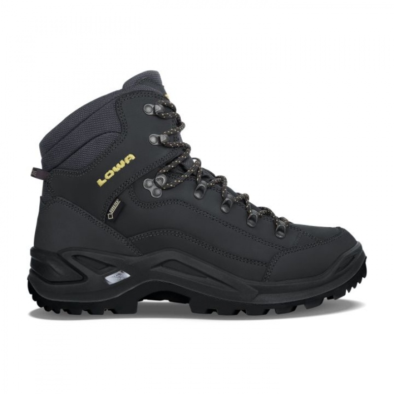 Dark Grey / Mustard Men\'s Lowa Renegade GTX Mid Hiking Boots | BK3061-106