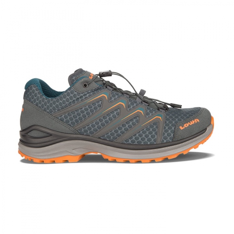 Dark Grey / Orange Men\'s Lowa Maddox Lo Sports Shoes | VJ522-796