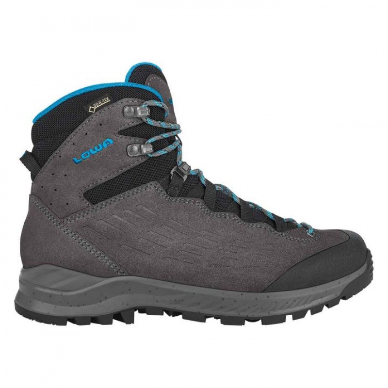 Dark Grey / Turquoise Women\'s Lowa Explorer GTX Mid WS Walking Boots | BN2836-800