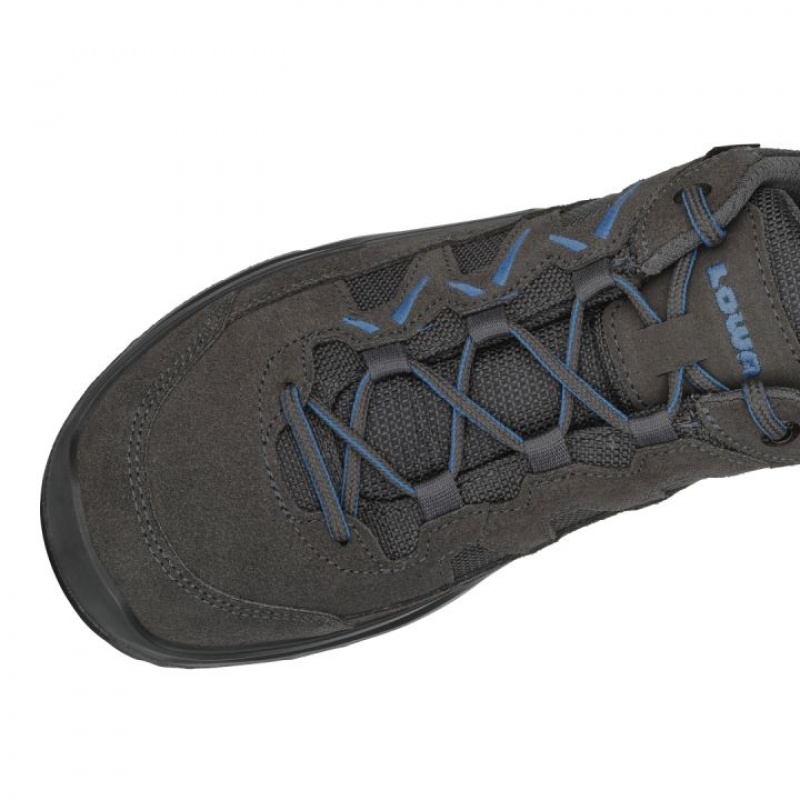 Deep Grey / Blue Men's Lowa Sirkos Evo GTX LO Climbing Shoes | UV1162-440