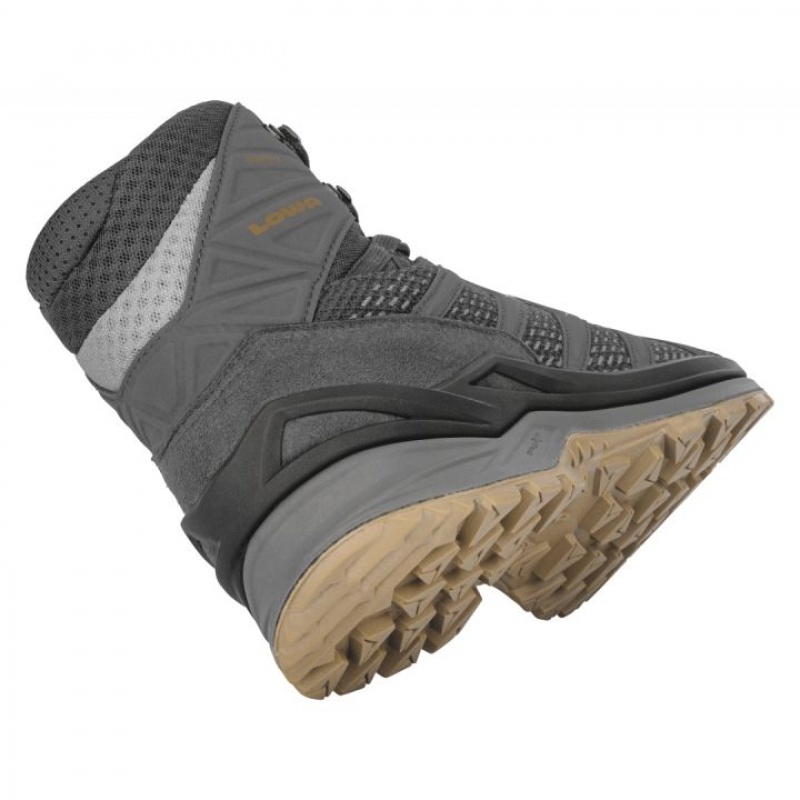 Deep Grey / Brown Men's Lowa Innox Pro GTX Mid Sports Shoes | ZY2634-188