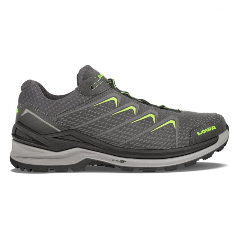 Deep Grey / Light Green Men\'s Lowa Ferrox Pro GTX Lo Sports Shoes | TW789-396