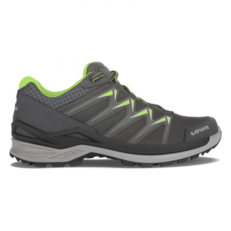 Deep Grey / Light Green Men\'s Lowa Innox Pro Lo Sports Shoes | VV592-425