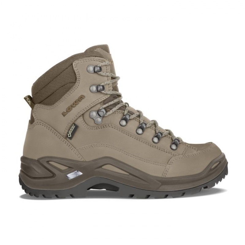 Khaki / Coffee Men\'s Lowa Renegade GTX Mid Hiking Boots | EL3091-286