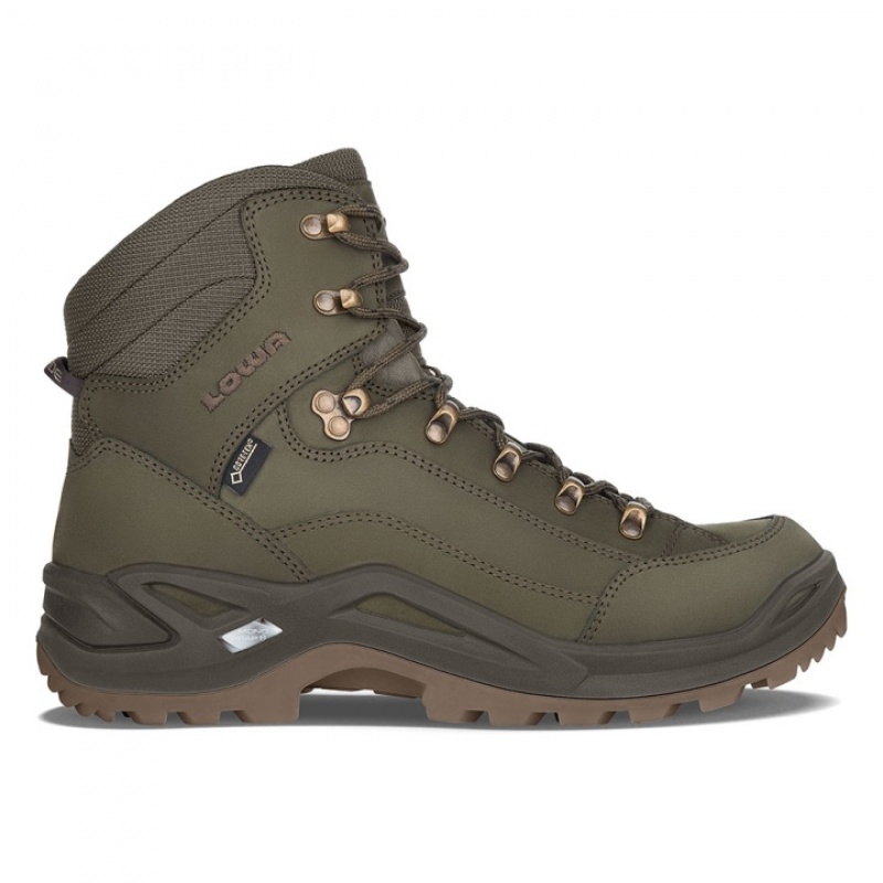 Light Olive Men\'s Lowa Renegade GTX Mid Hiking Boots | YI2554-066