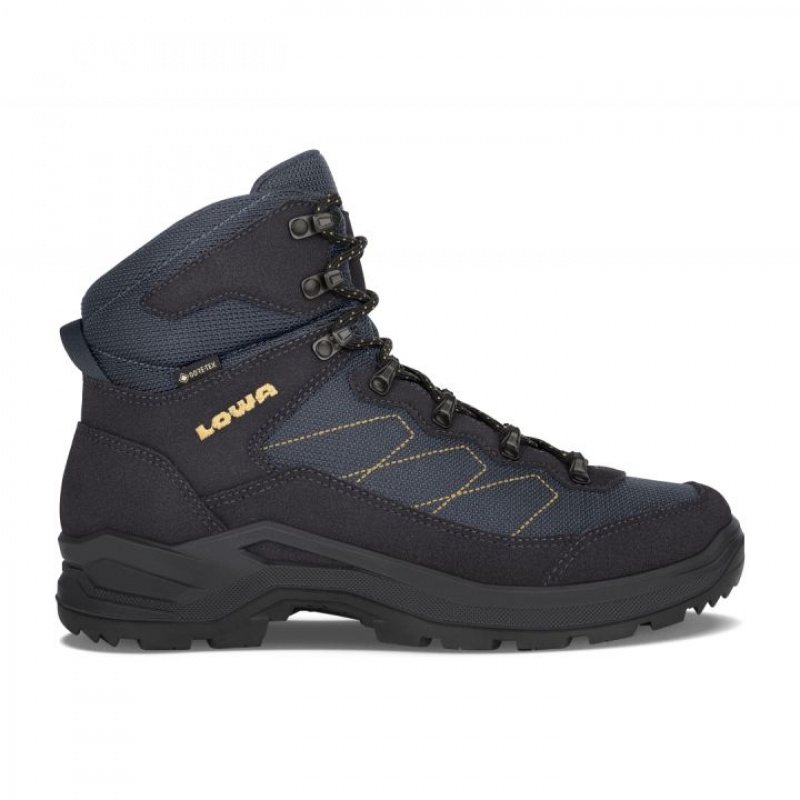 Navy Men\'s Lowa Taurus Pro GTX Mid Hiking Boots | KH832-380