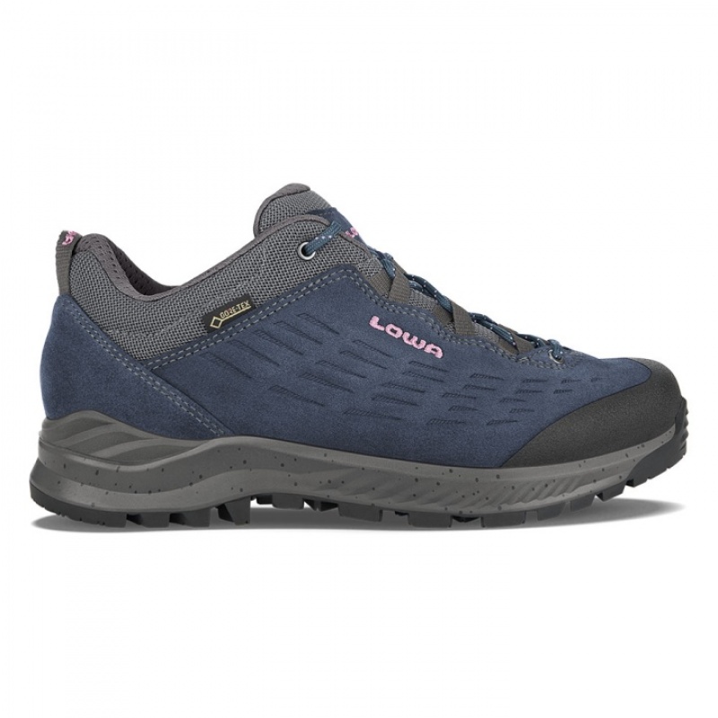 Navy / Light Purple Women\'s Lowa Explorer GTX Lo WS Walking Shoes | KT1243-788