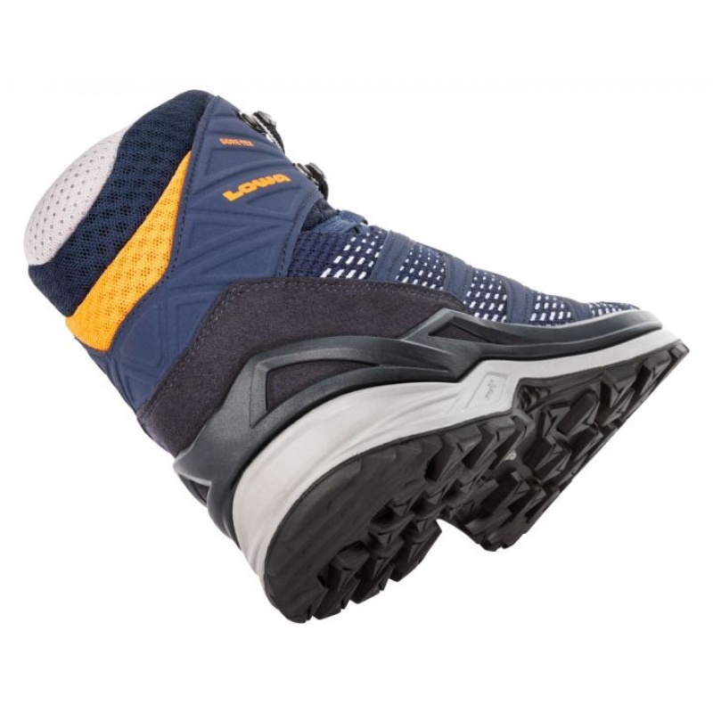 Navy / Orange Men's Lowa Innox Pro GTX Mid Sports Shoes | AO2643-391