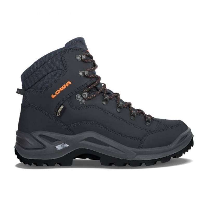 Navy / Orange Men\'s Lowa Renegade GTX Mid Hiking Boots | CD3111-681