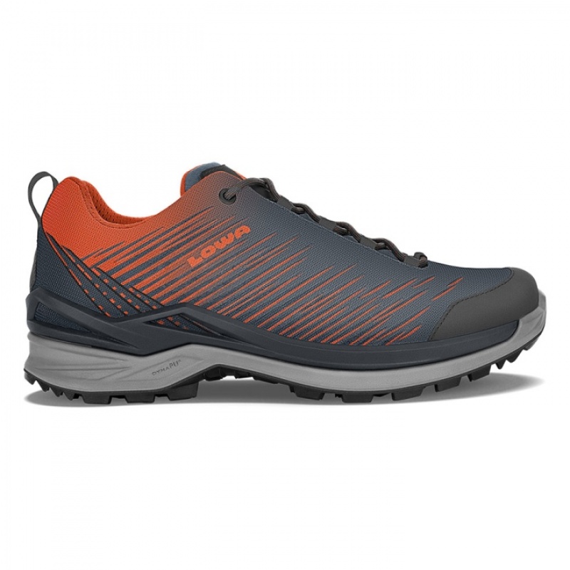 Navy / Orange Men\'s Lowa Zirrox GTX Lo Sports Shoes | RO679-317