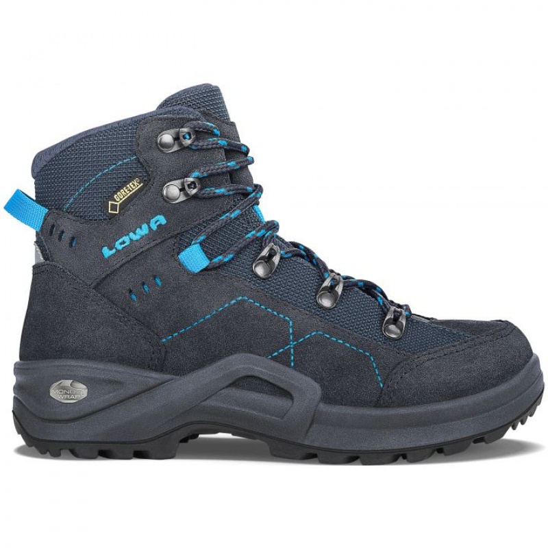 Navy / Turquoise Kids\' Lowa Kody GTX Mid Jr Boots | XM121-170