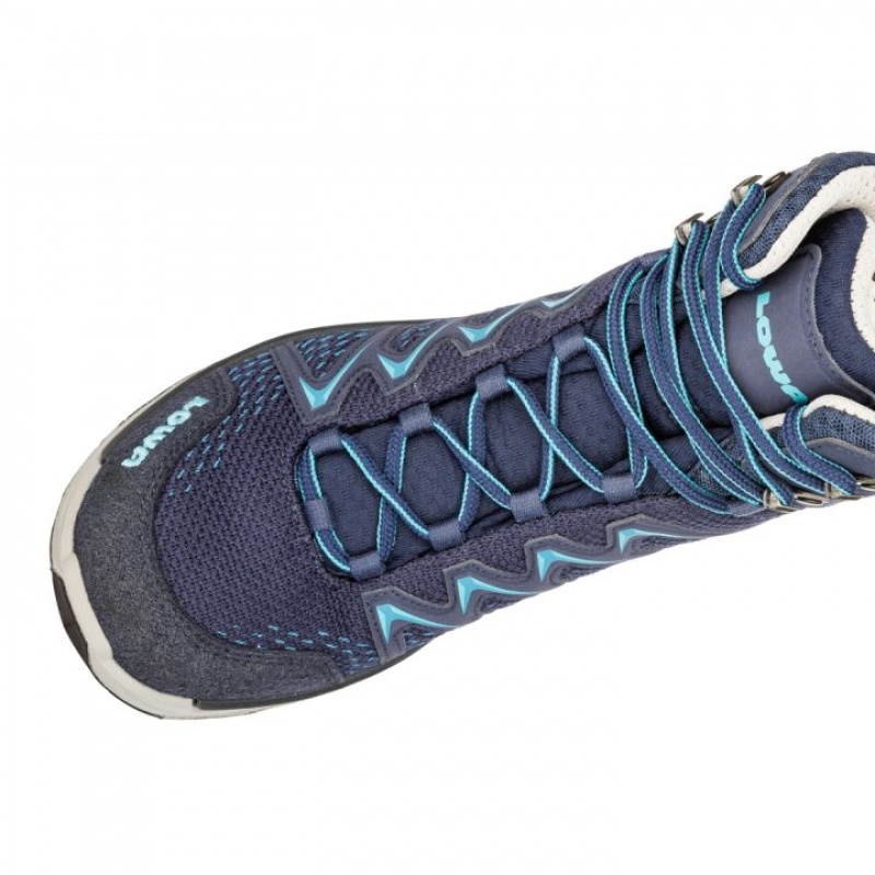 Navy / Turquoise Women's Lowa Innox Pro GTX Mid WS Sports Shoes | XF2612-170