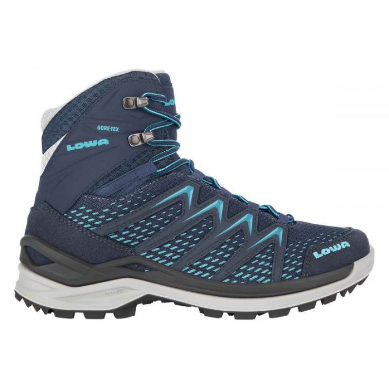 Navy / Turquoise Women\'s Lowa Innox Pro GTX Mid WS Sports Shoes | XF2612-170